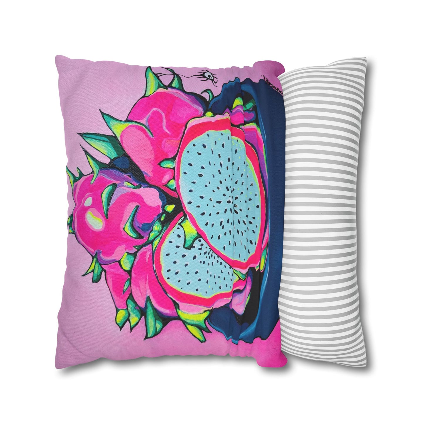 Neon Pink Dragon Fruit Pillowcase for Throw Pillow, Cover Only