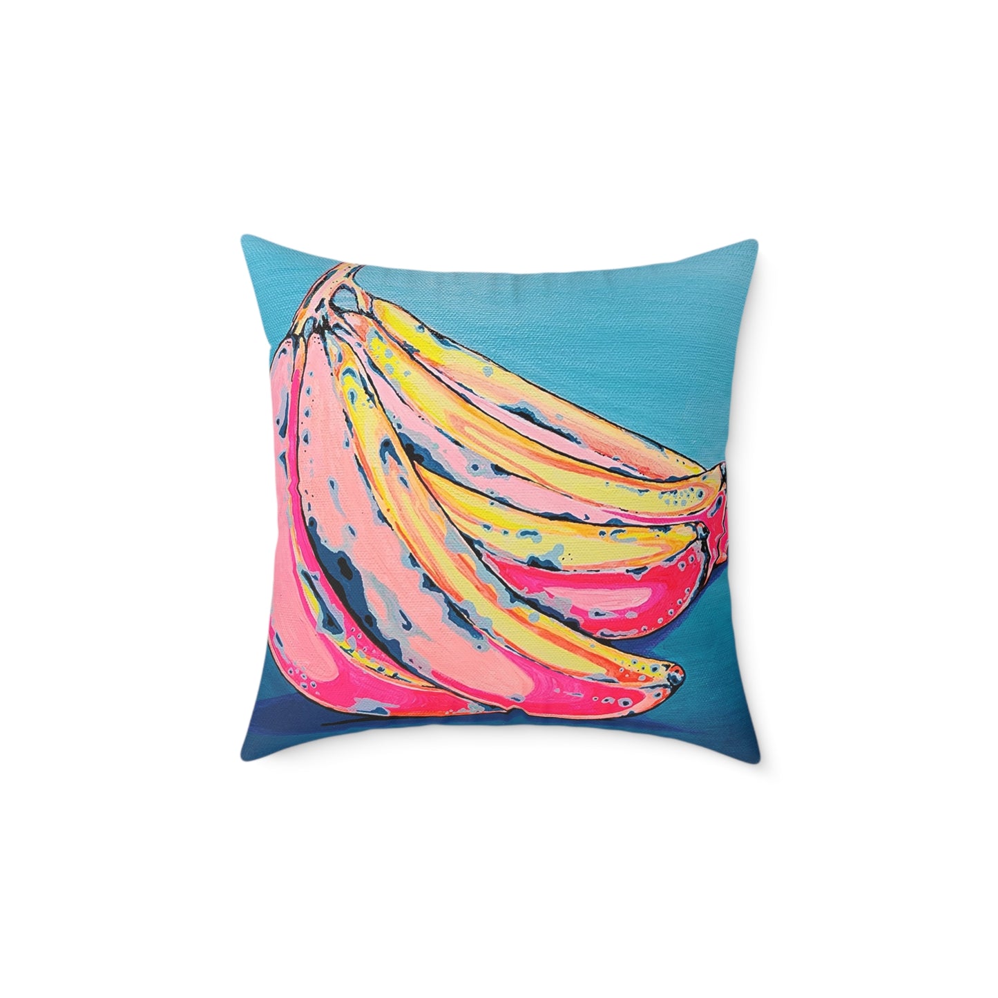 Neon Banana Art Canvas Decorative Pillow
