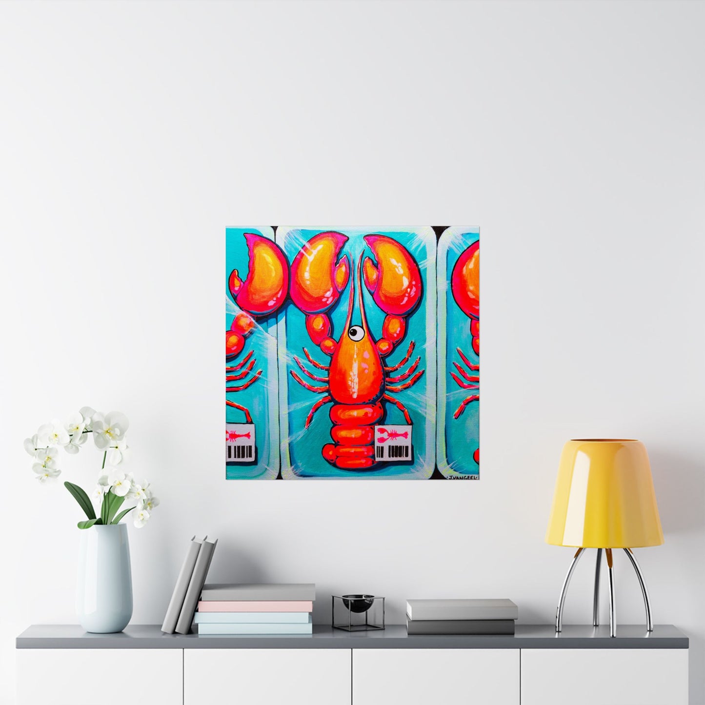 Neon Lobster Giclée Art Poster