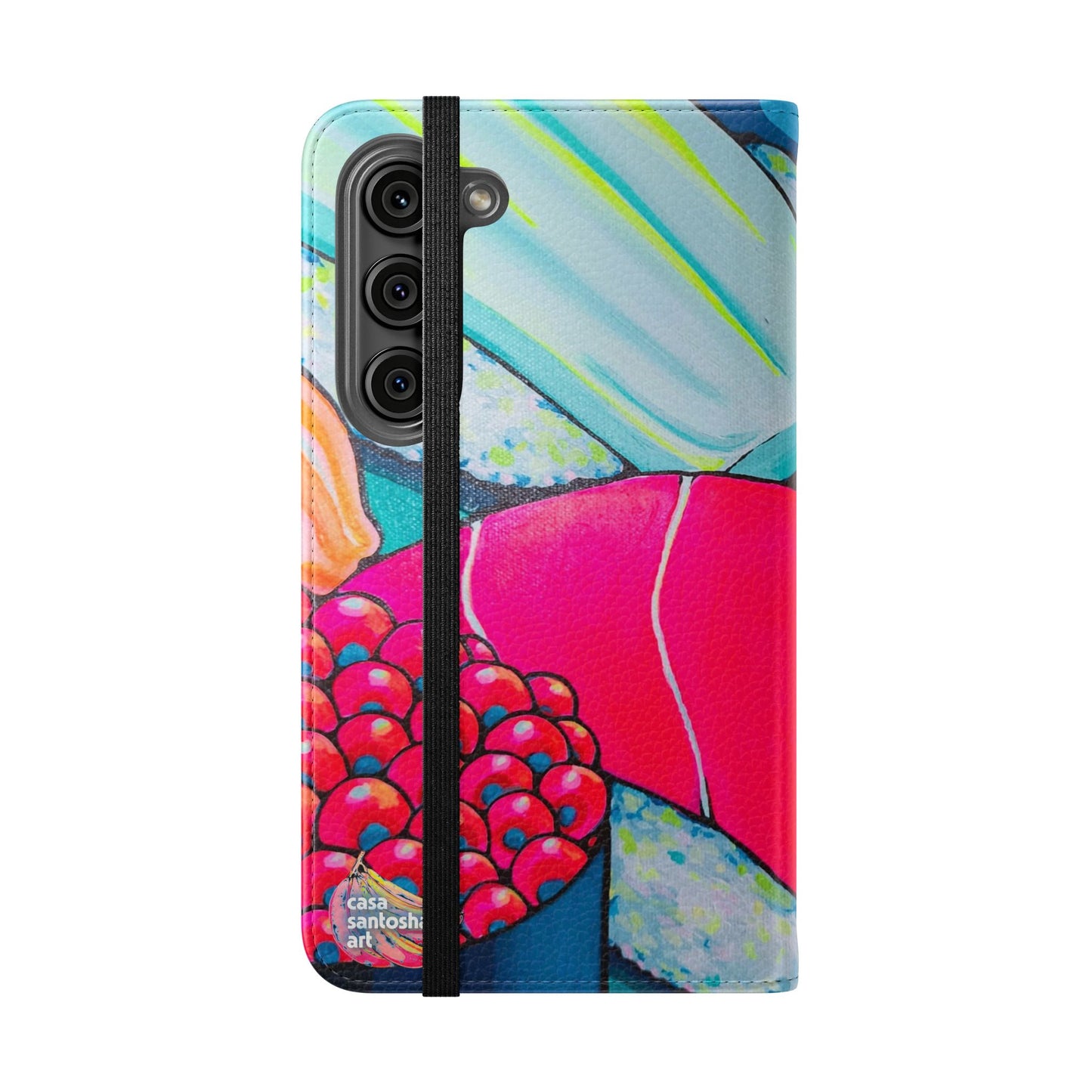 Neon Sushi Flip Phone Case – Wallet Cover with Card Slots