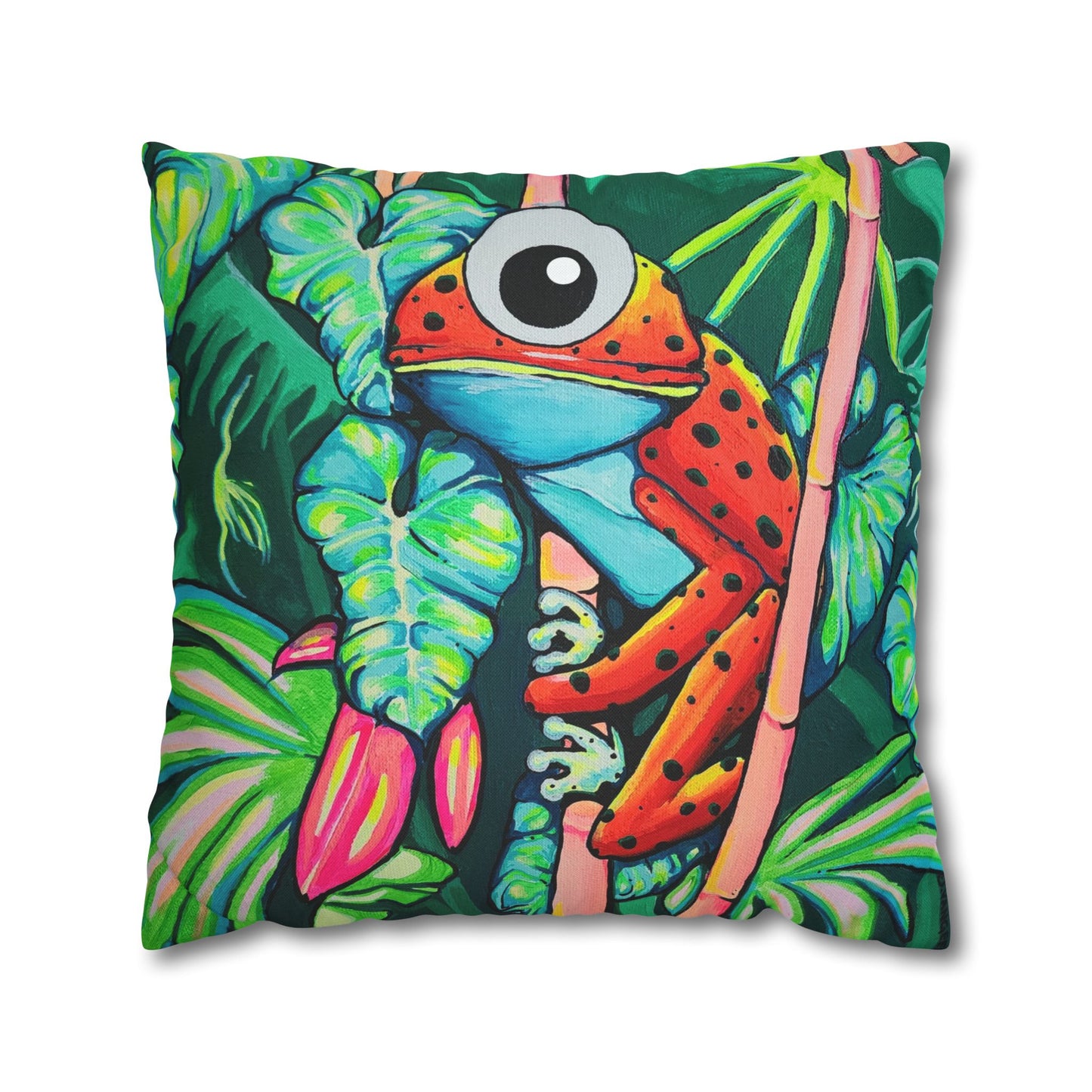 Cyclops Red Frog Pillowcase for Throw Pillow, Cover Only