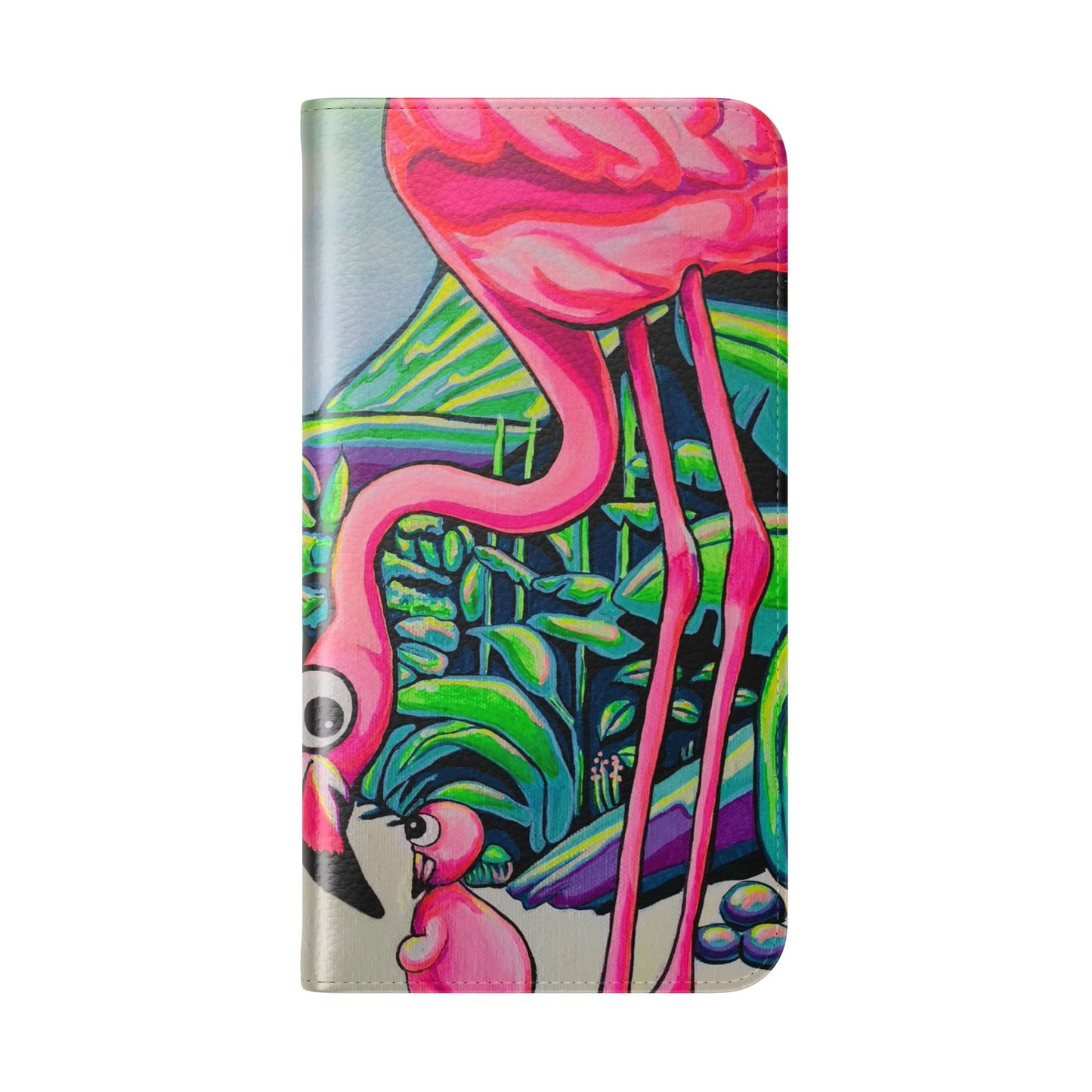 Cyclops Flamingo Family Flip Phone Case – Wallet Cover with Card Slots