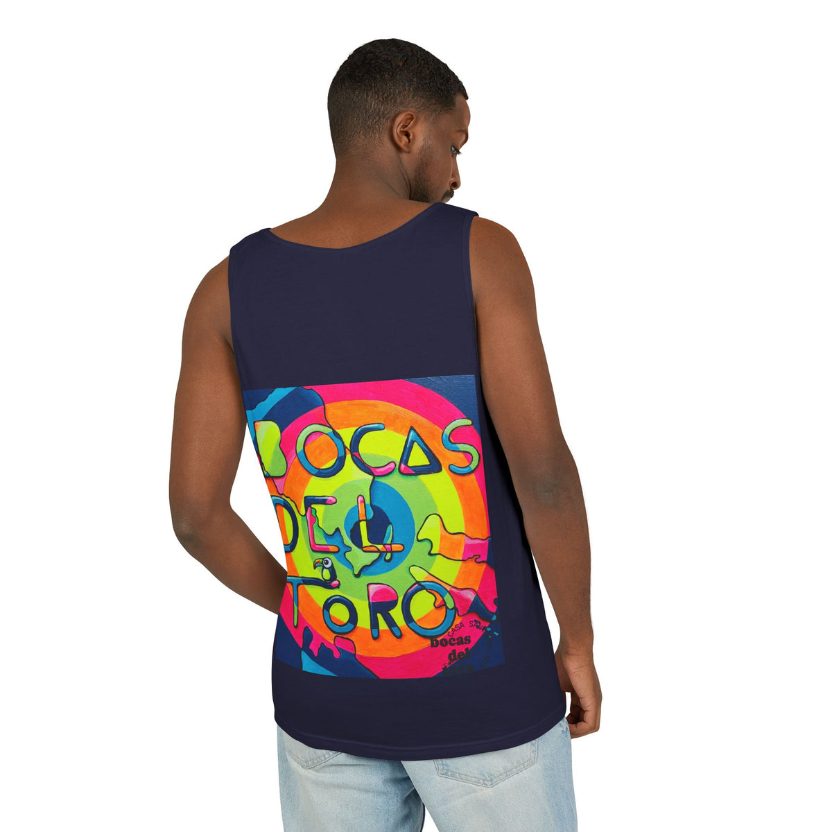 Unisex Bocas Del Toro Islands Tank Top - neon pop art by Casa Santosha Art