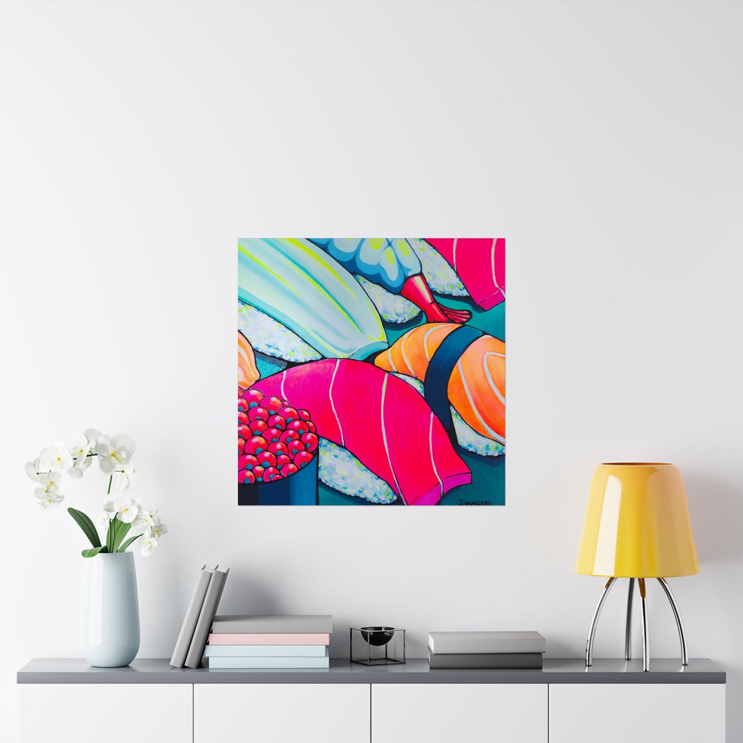 Affiche d'art Giclée Sushi Néon