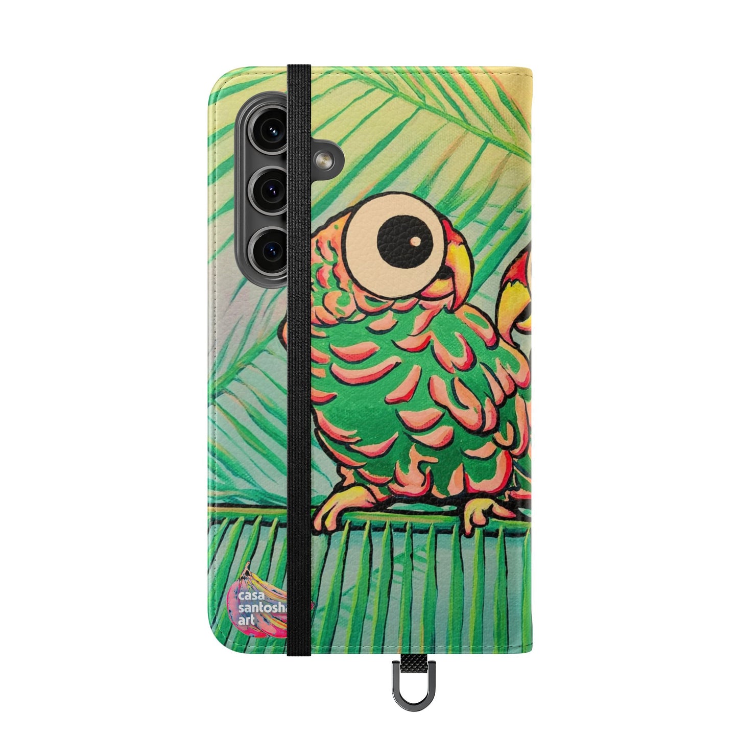Chatty Cyclops Parrots Flip Phone Case – Wallet Cover with Card Slots
