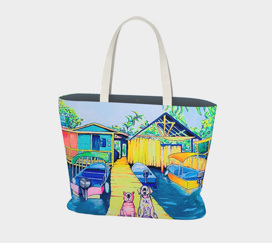 Cyclops Cat and Dog in Bocas Market Tote