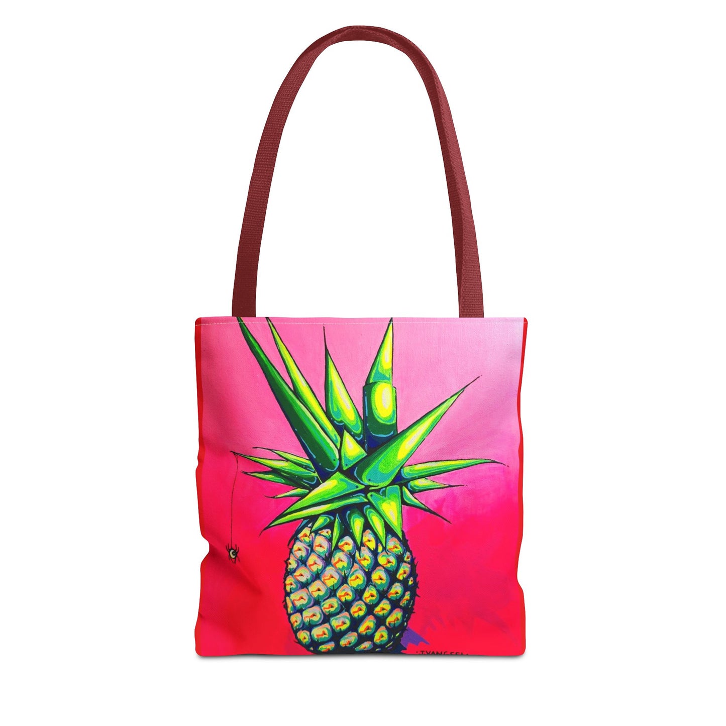 Premium Neon Pineapple Tote Bag, Original Artist Design, Reusable Shopping Tote, Eco-Friendly