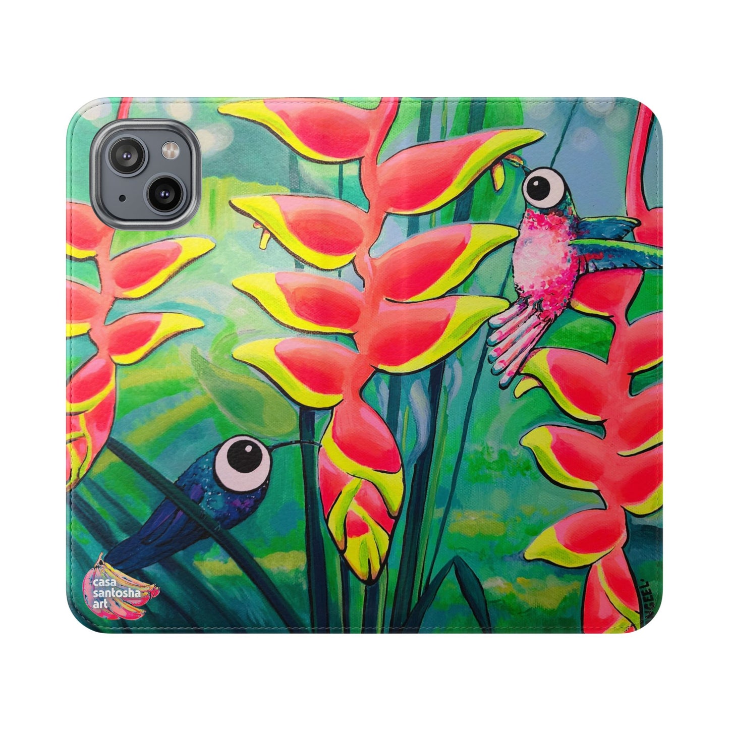 Cyclops Hummingbirds Flip Phone Case – Wallet Cover with Card Slots