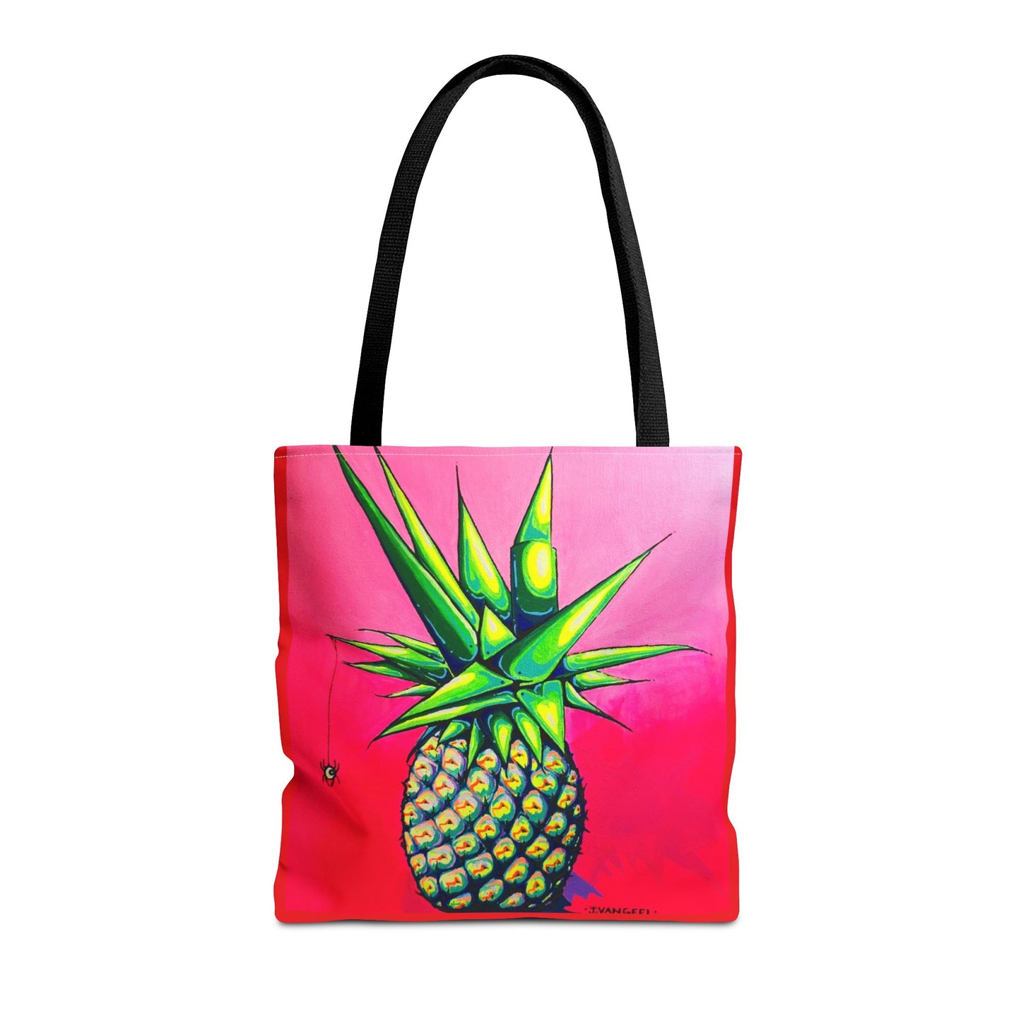 Premium Neon Pineapple Tote Bag, Original Artist Design, Reusable Shopping Tote, Eco-Friendly