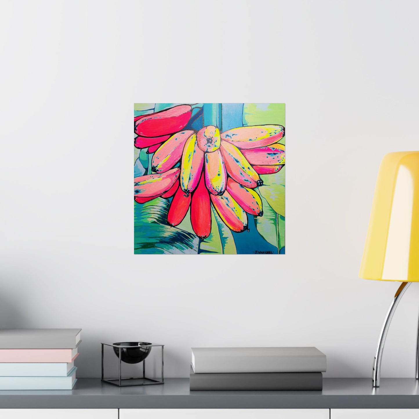 Neon Primitivo Bananas Giclée Art Poster