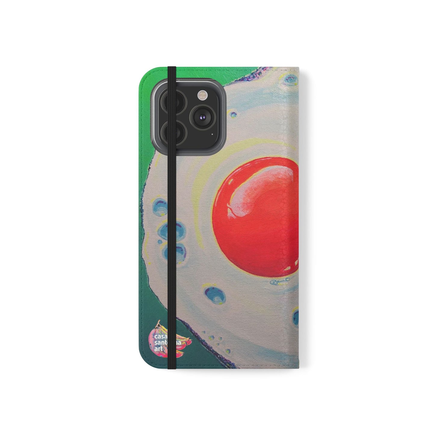 Neon Fried Egg Flip Phone Case – Wallet Cover with Card Slots