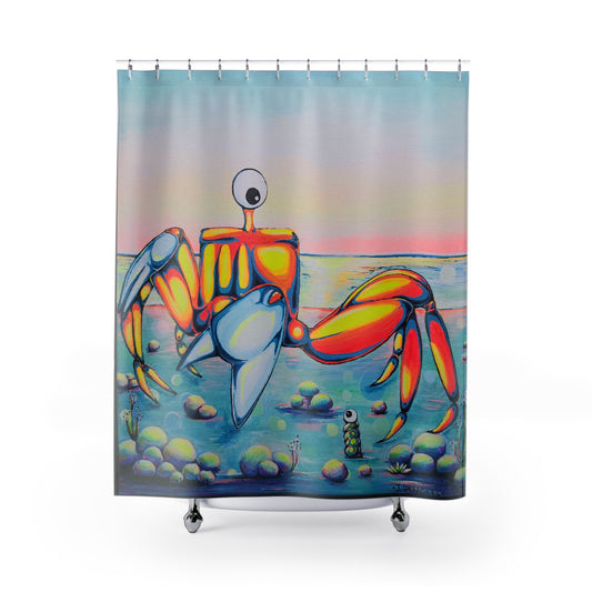 Cyclops Crab Pop Art Shower Curtain