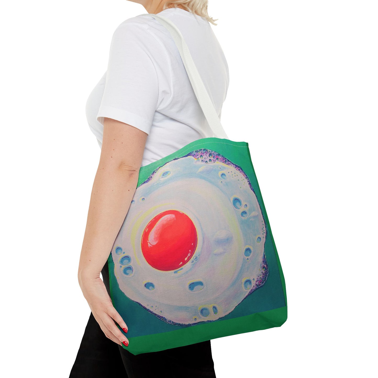 Premium Neon Fried Egg Tote Bag, Original Artist Design, Reusable Shopping Tote,  Eco-Friendly