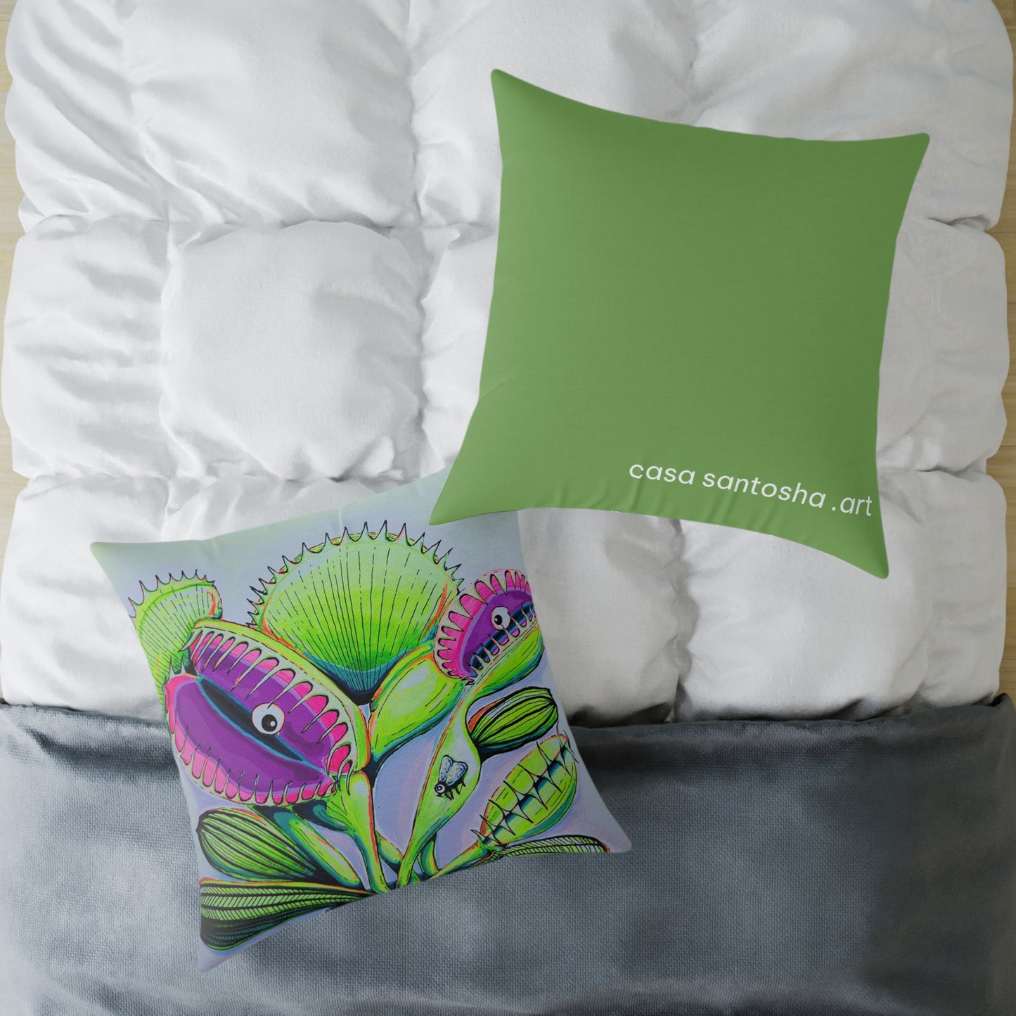 Cyclops Venus Fly Trap Art Canvas Decorative Pillow