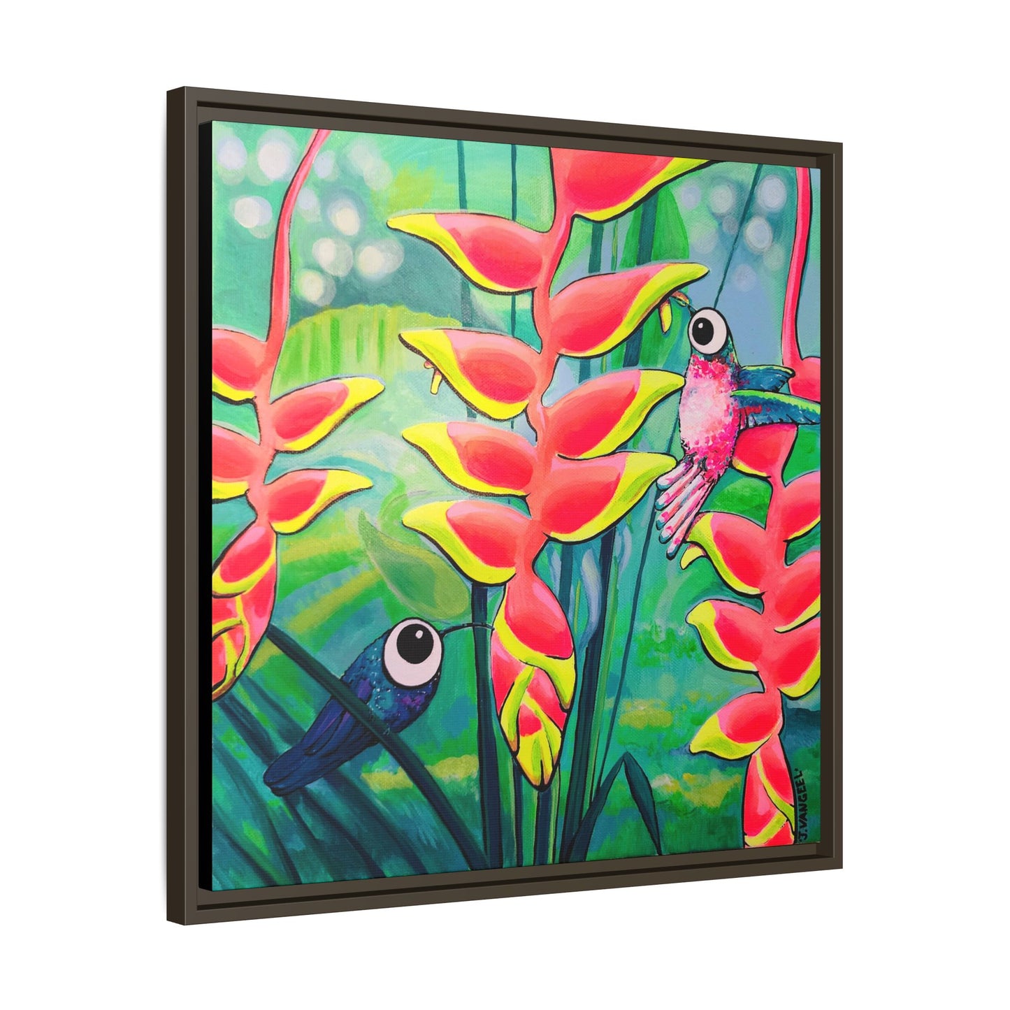 Framed Cyclops Hummingbirds Canvas Print