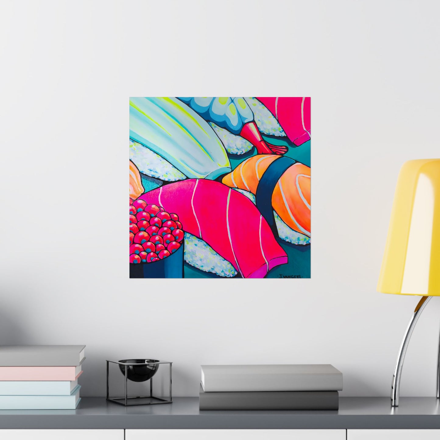 Affiche d'art Giclée Sushi Néon