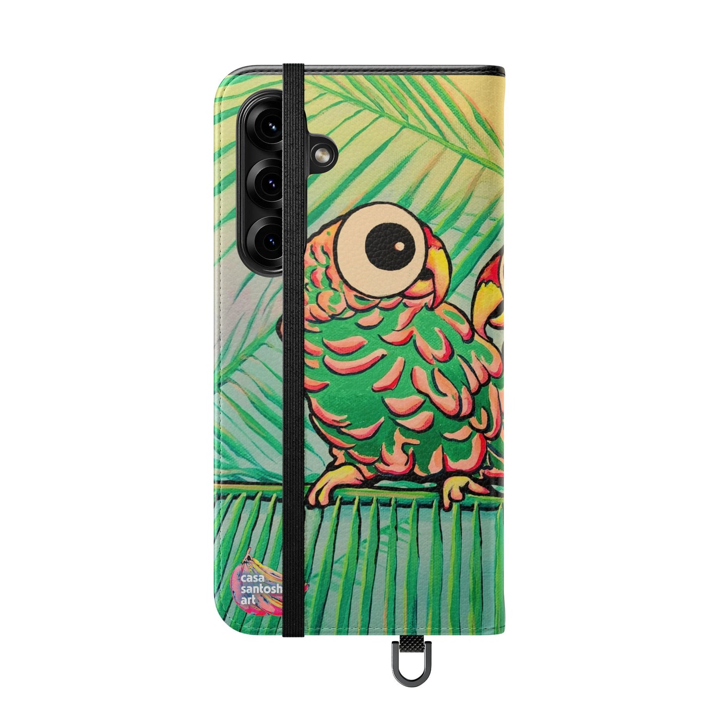 Chatty Cyclops Parrots Flip Phone Case – Wallet Cover with Card Slots