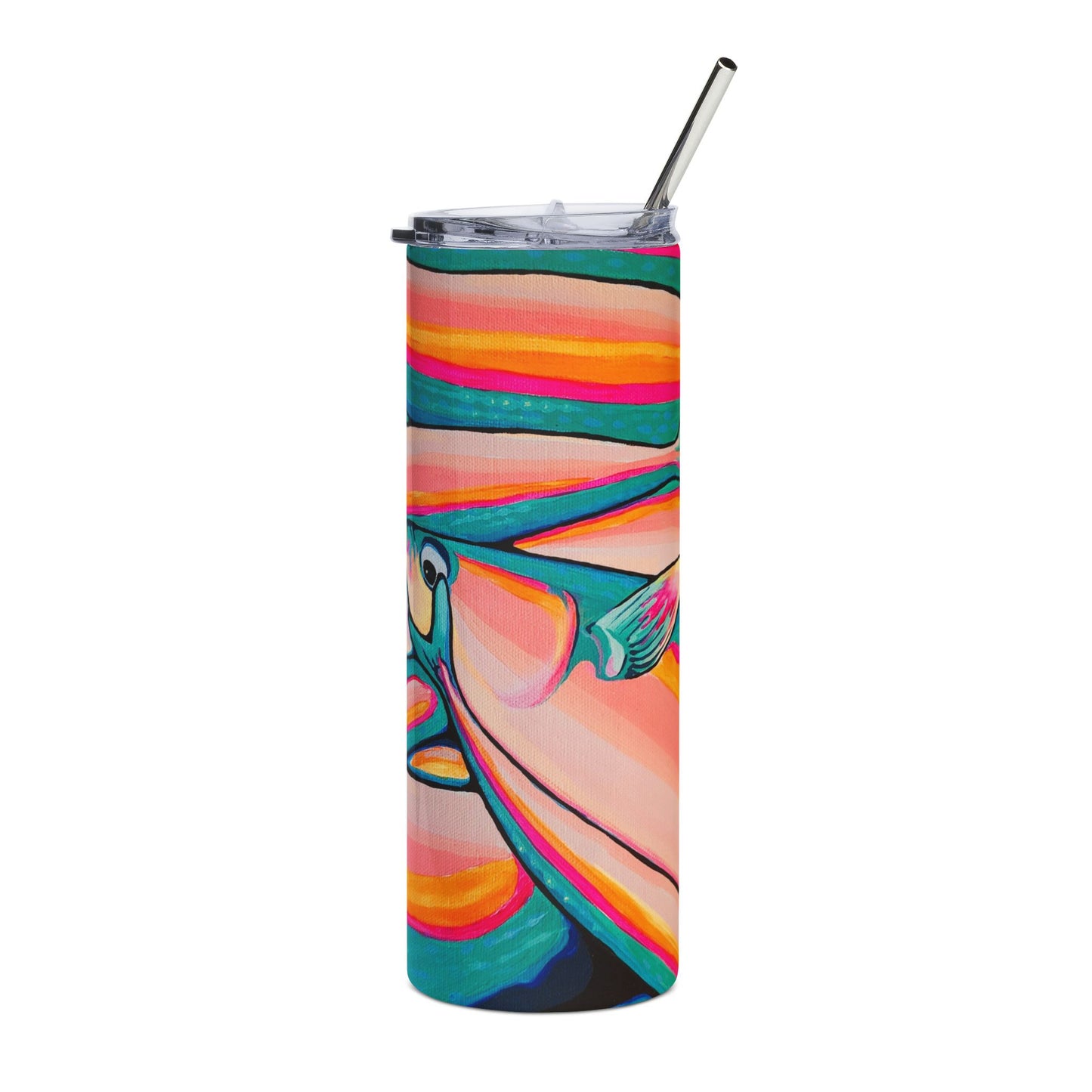 Neon Fish Stainless Steel Tumbler, 20oz | Fun Travel Mug, Eco-Friendly