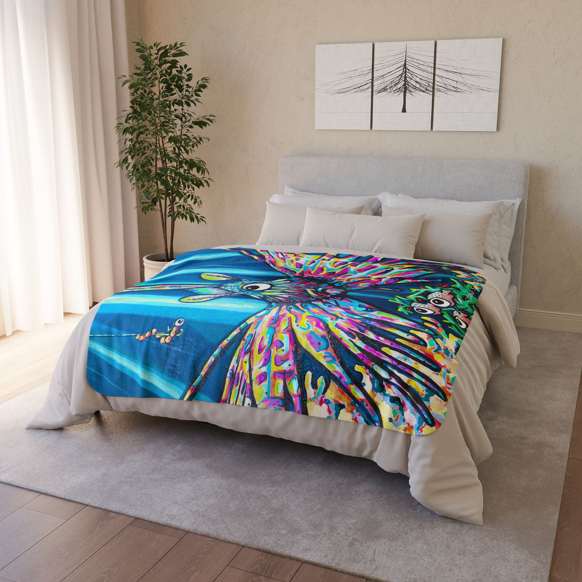 Cyclops Lionfish Fleece Sherpa Blanket