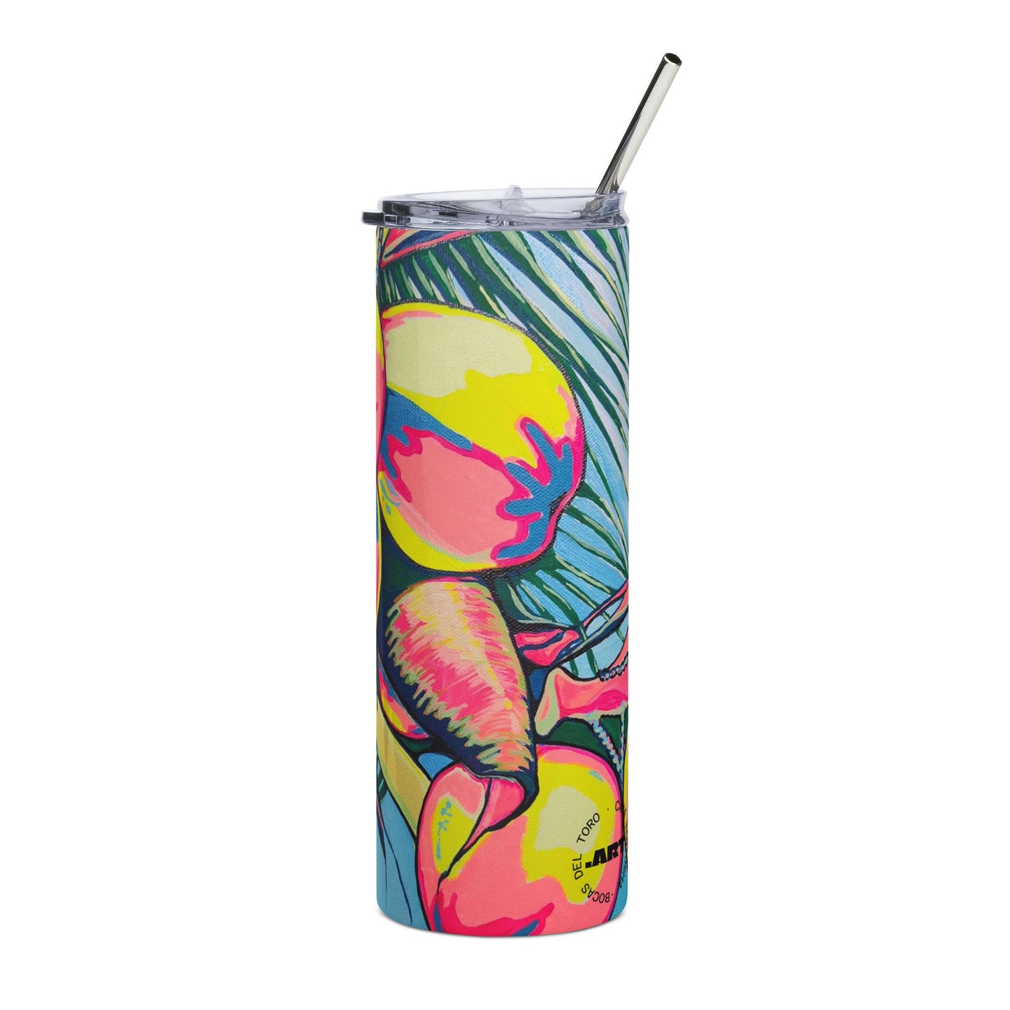 Neon Coconuts Stainless Steel Tumbler, 20oz | Fun Travel Mug, Eco-Friendly