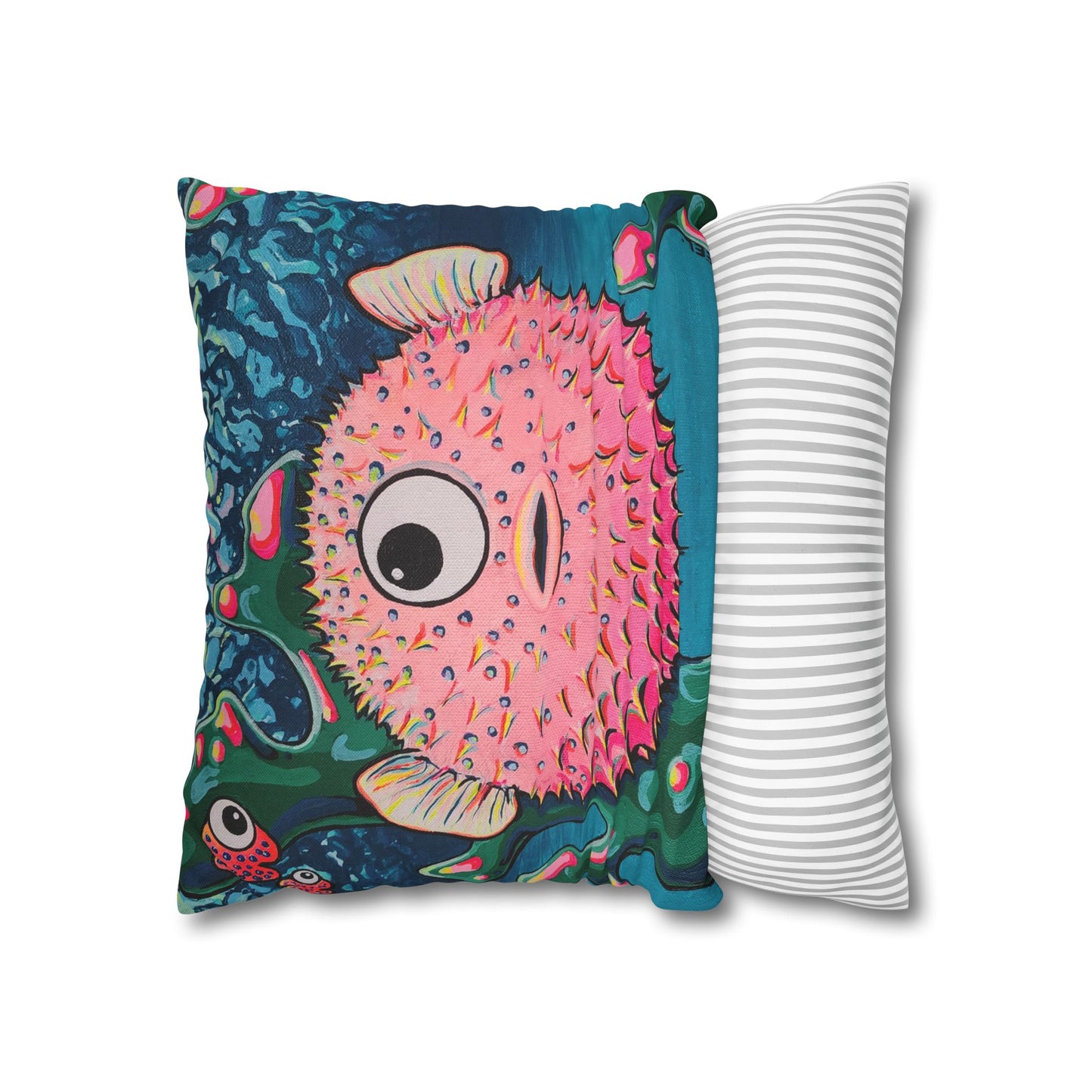 Cyclops Pufferfish Pillowcase for Throw Pillow, Cover Only