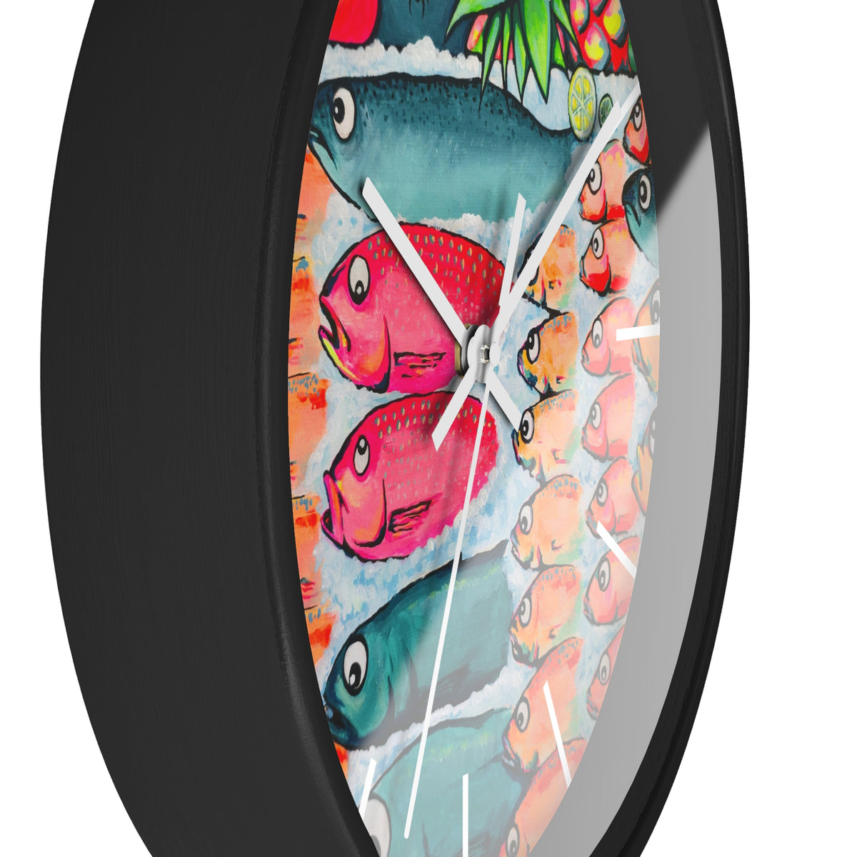 Neon Cabo Fish Market Pop Art Wall Clock