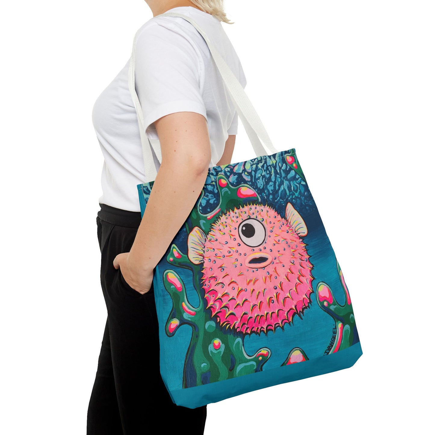 Premium Cyclops Pufferfish Tote Bag, Original Artist Design, Reusable Shopping Tote, Eco-Friendly