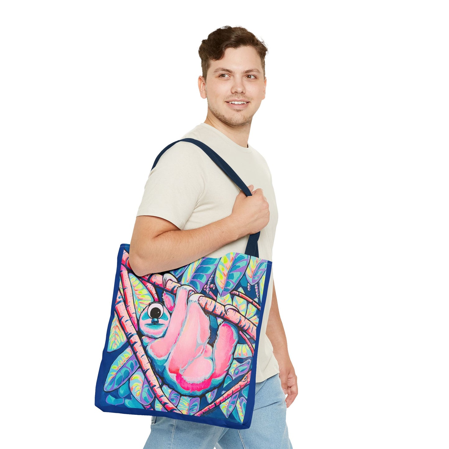 Premium Cyclops Sloth Tote Bag, Original Artist Design, Reusable Shopping Tote, Eco-Friendly