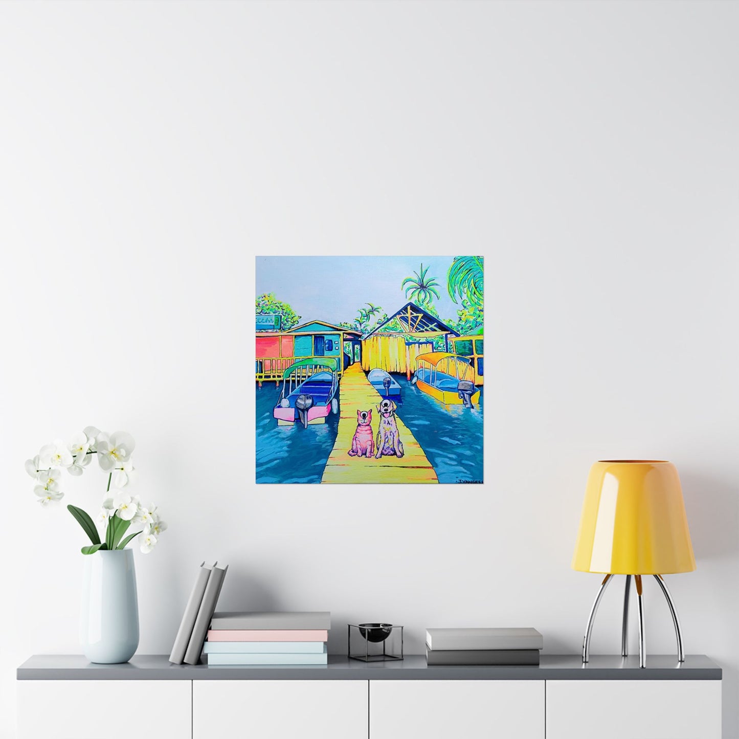 Cyclops Cat and Dog in Bocas Giclée Art Poster