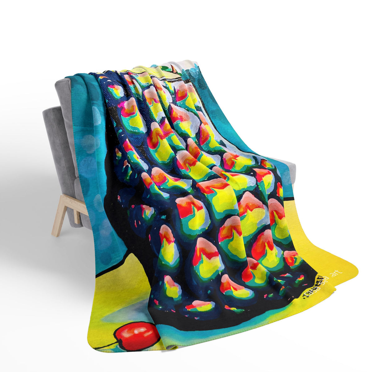 Neon Piña Colada Fleece Sherpa Blanket