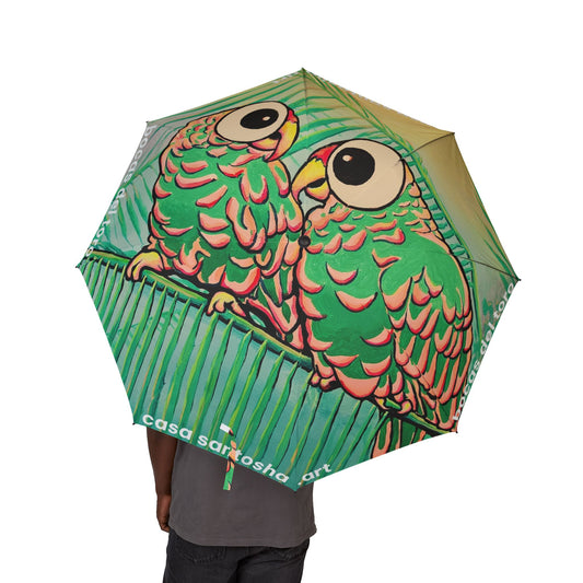 Chatty Cyclops Parrots Tropical Umbrella - Foldable & Stylish Rain Gear