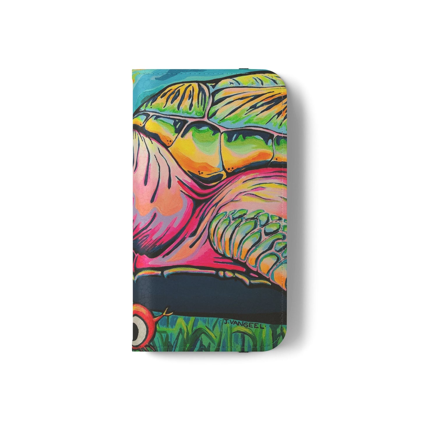 Cyclops Turtle Flip Phone Case – Wallet Cover with Card Slots