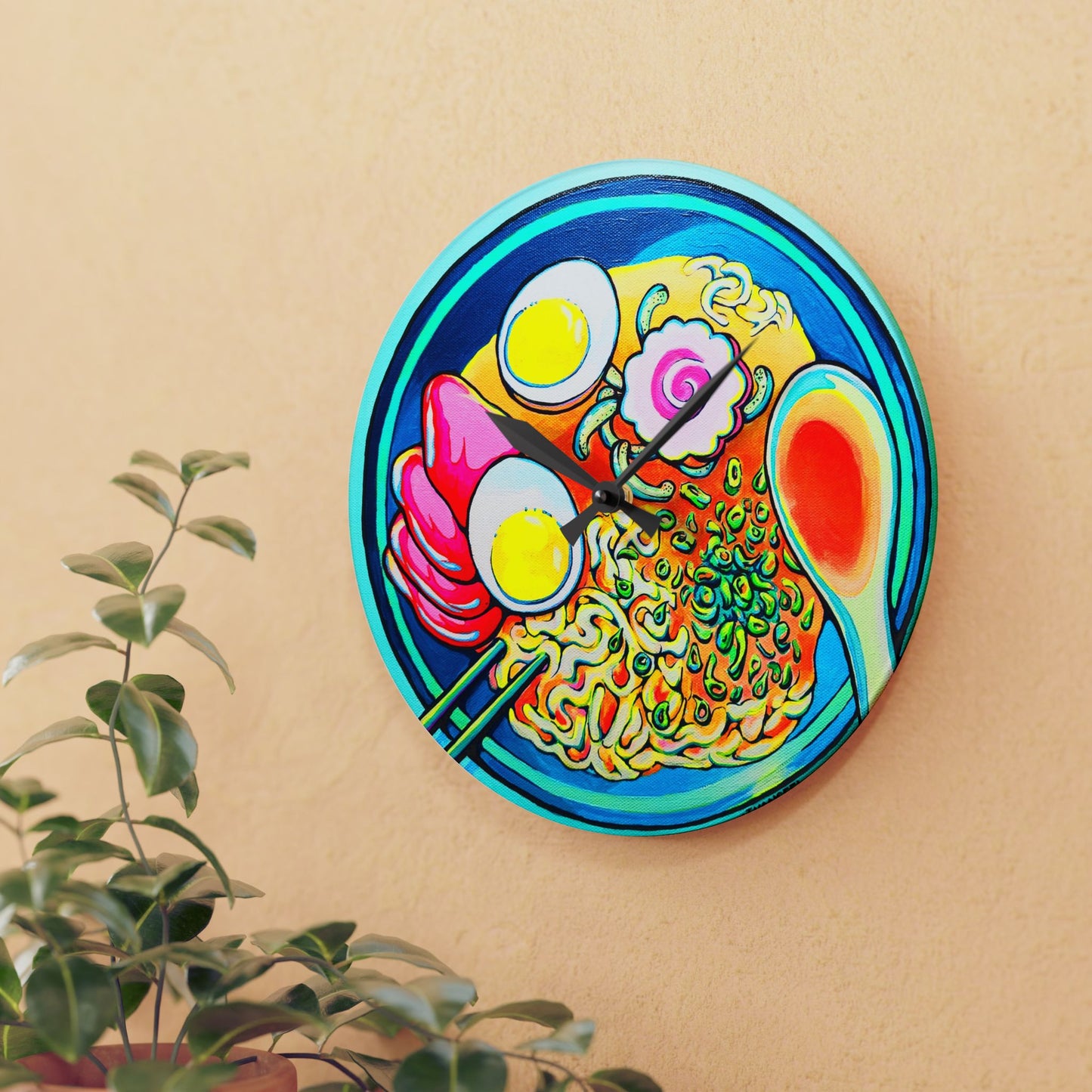 Neon Ramen Wall Clock