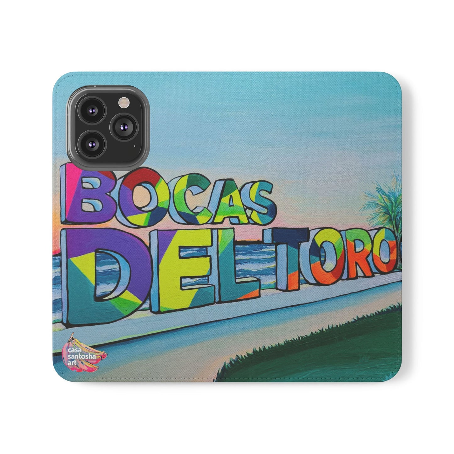 Bocas Del Toro Sign Flip Phone Case – Wallet Cover with Card Slots
