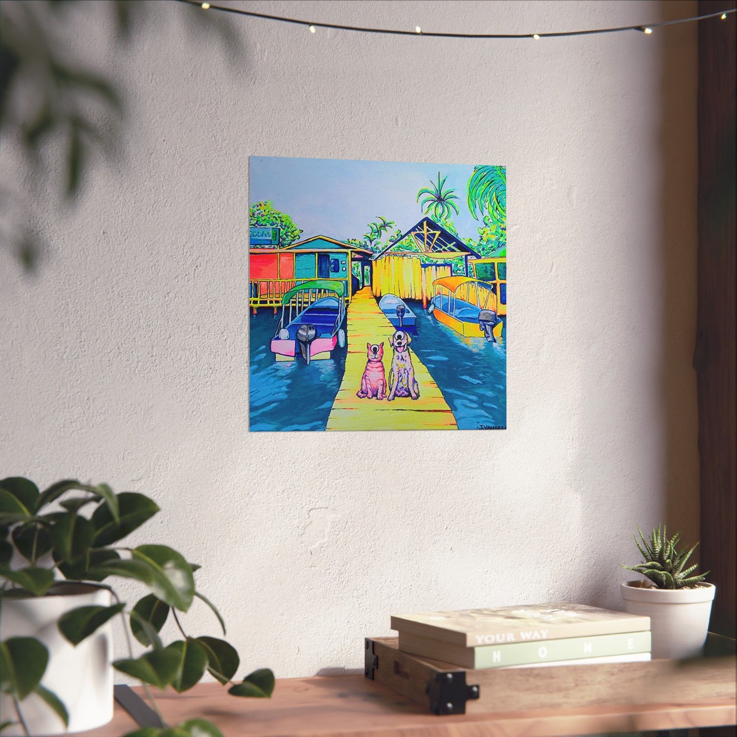 Cyclops Cat and Dog in Bocas Giclée Art Poster