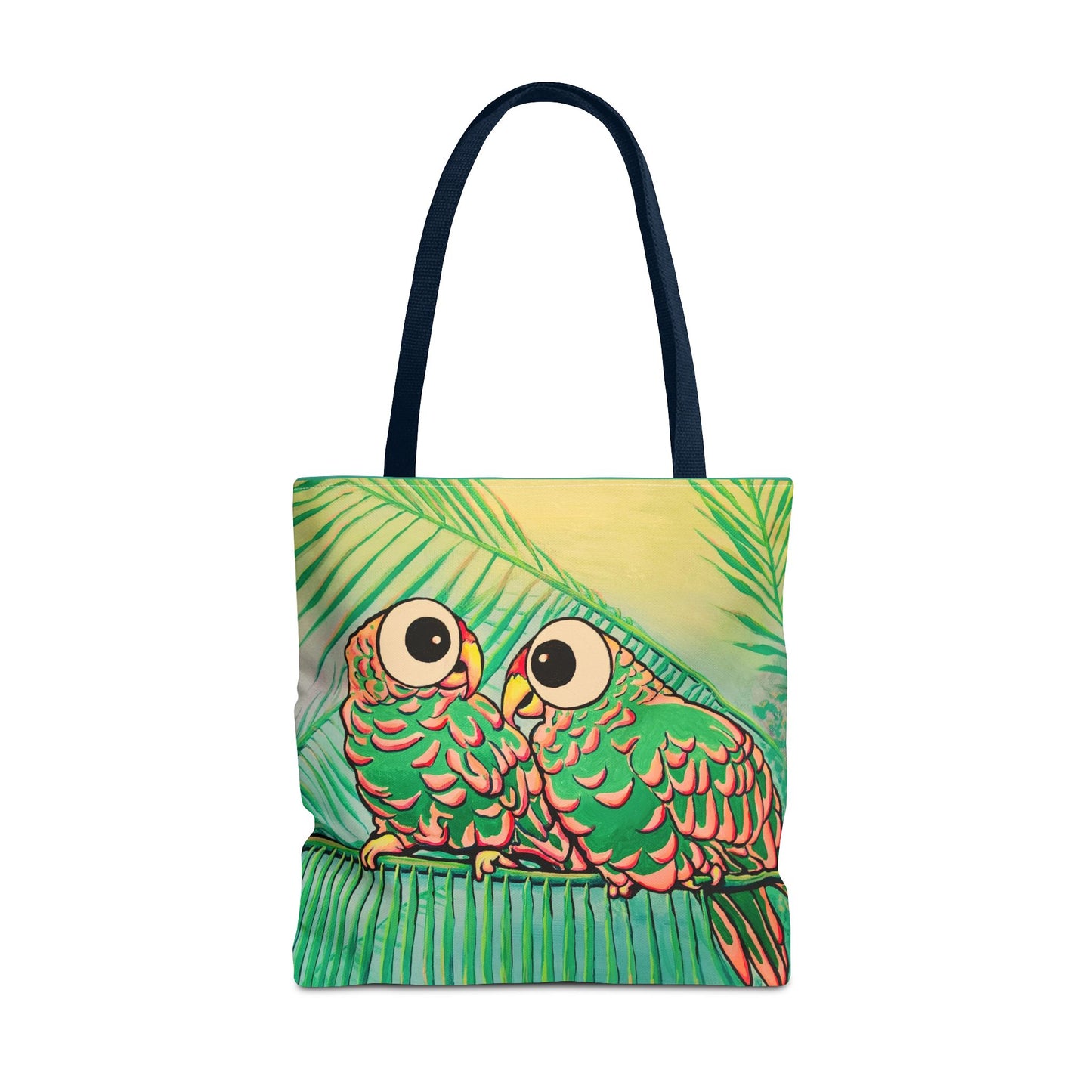 Premium Chatty Cyclops Parrots Tote Bag, Original Artist Design, Reusable Shopping Tote,  Eco-Friendly