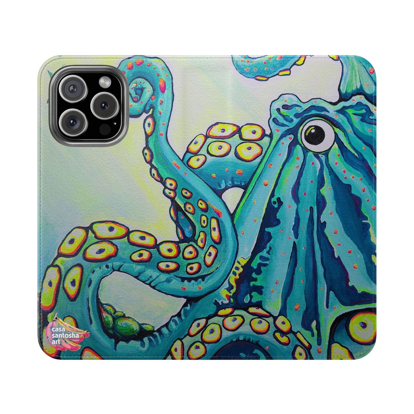 Cyclops Octopus Flip Phone Case – Wallet Cover with Card Slots