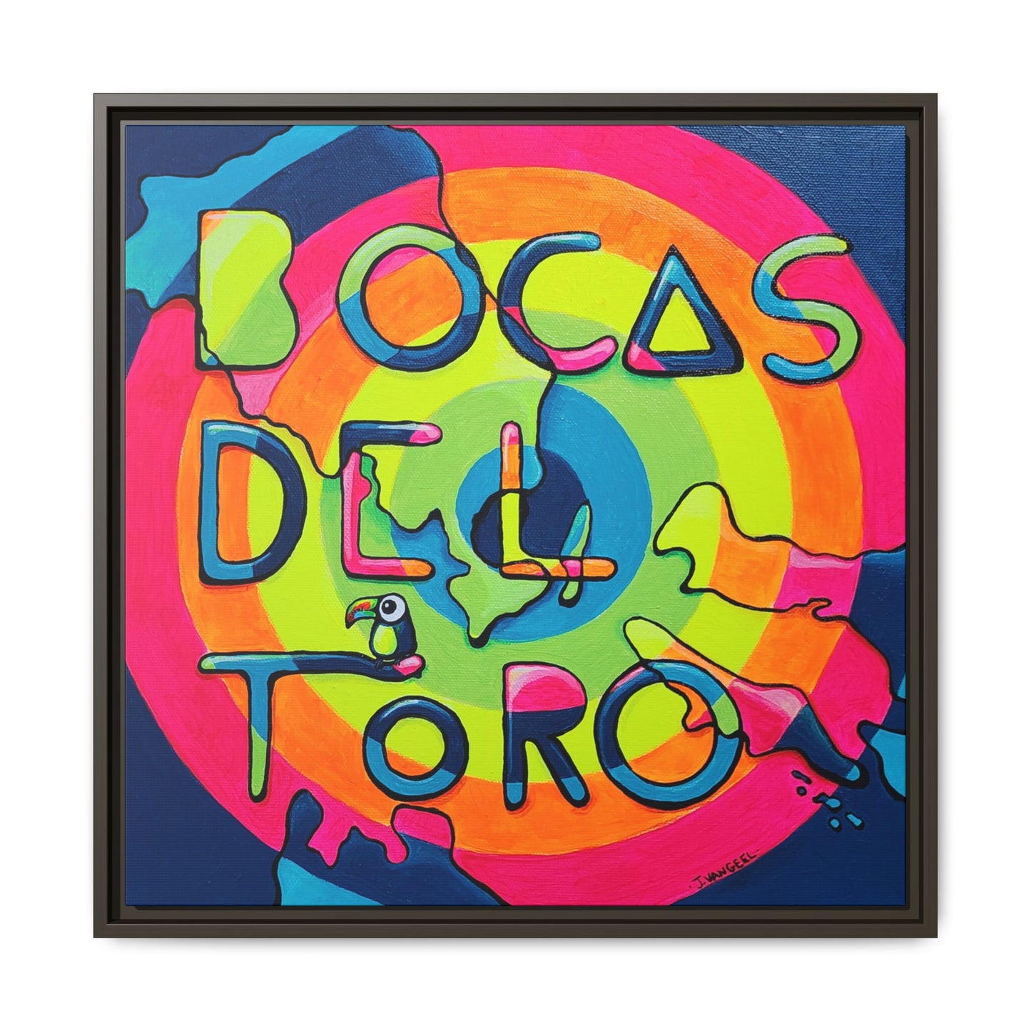 Framed Bocas Del Toro Islands Canvas Print