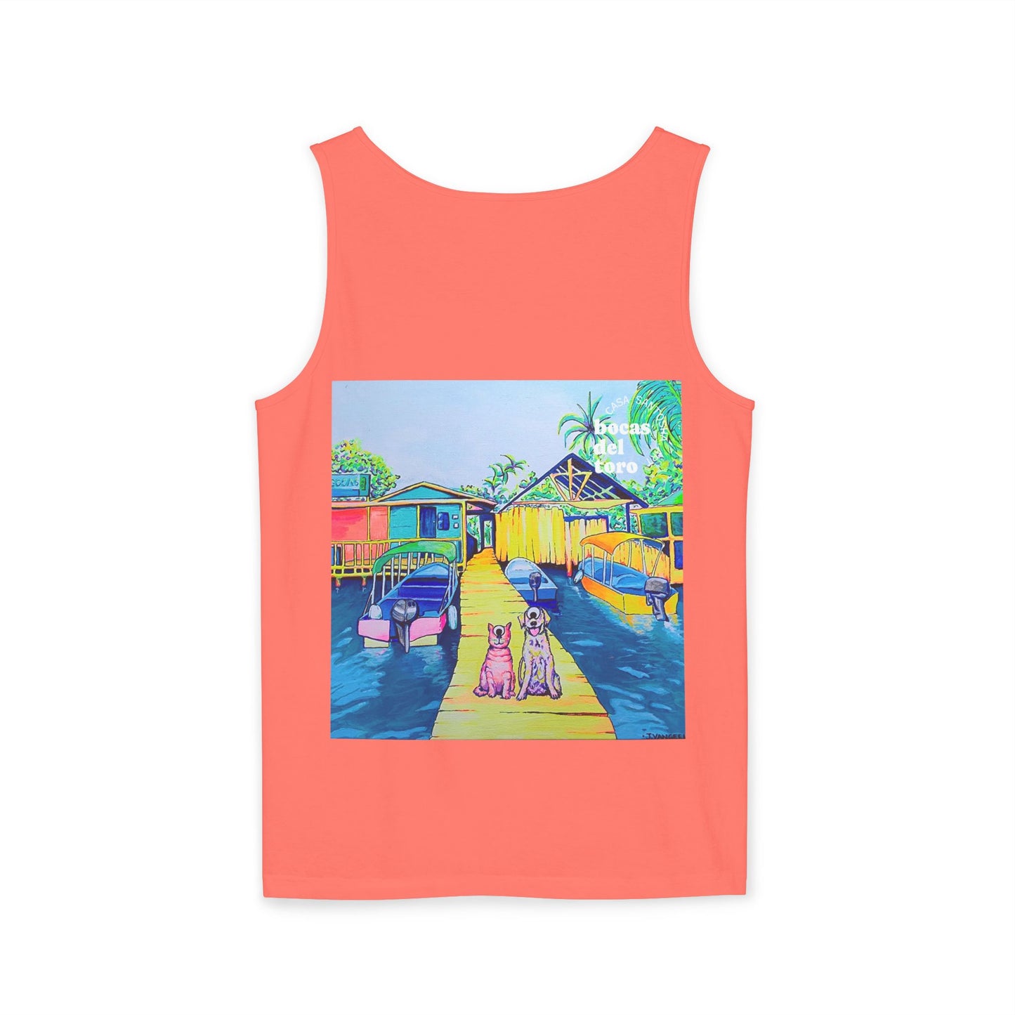 Unisex Cyclops Cat and Dog in Bocas Tank Top - Perfect for Summer Vibes