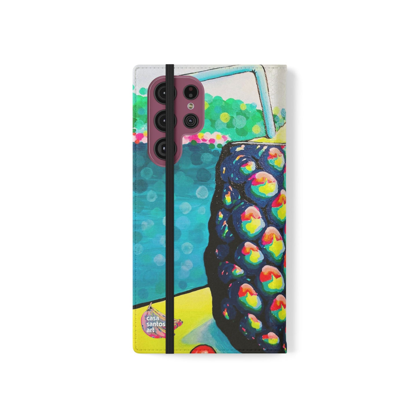 Neon Piña Colada Flip Phone Case – Wallet Cover with Card Slots