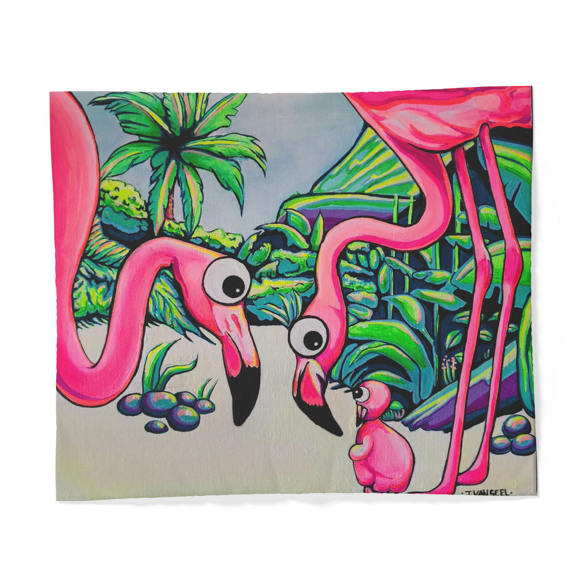 Cyclops Flamingo Family Duvet Cover