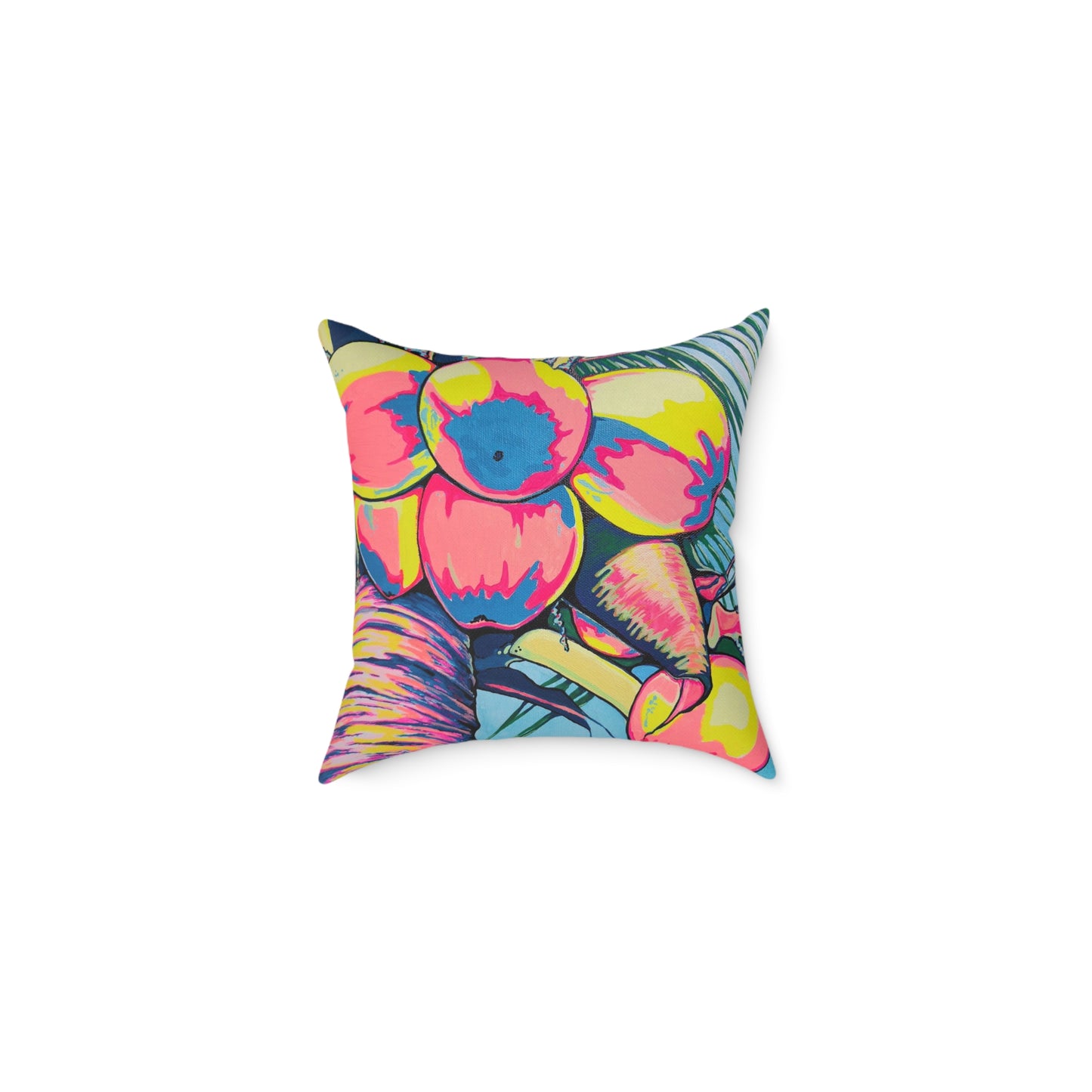 Neon Coconuts Art Canvas Decorative Pillow