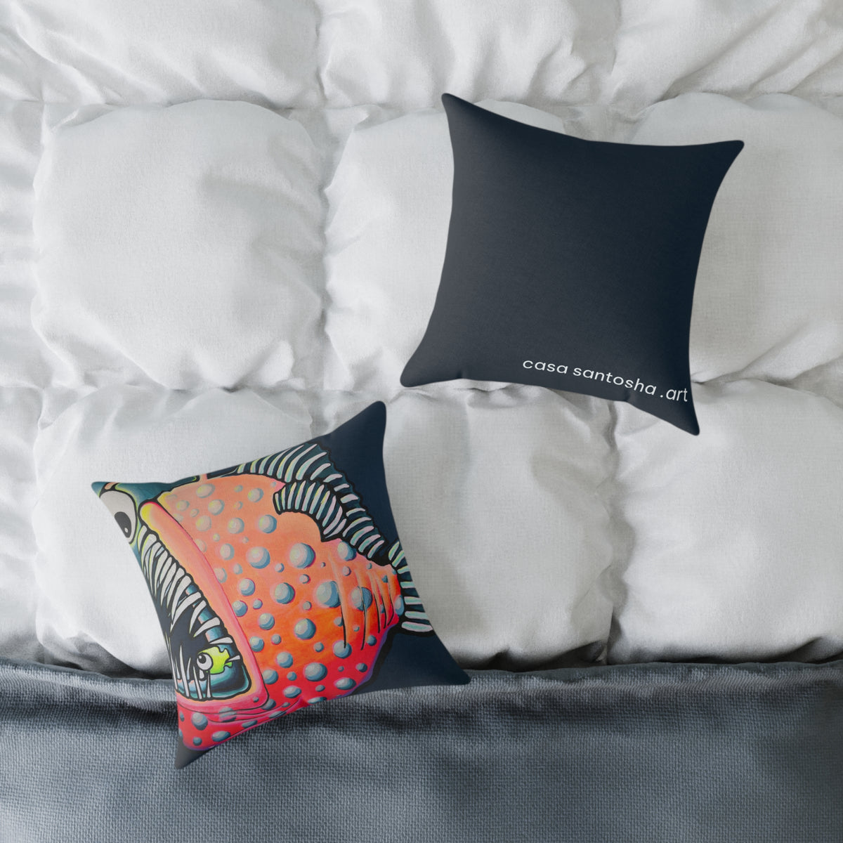 Cyclops Anglerfish Art Canvas Decorative Pillow