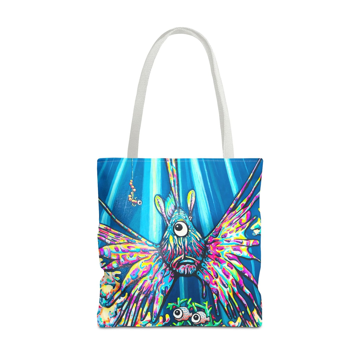 Premium Cyclops Lionfish Tote Bag, Original Artist Design, Reusable Shopping Tote,  Eco-Friendly
