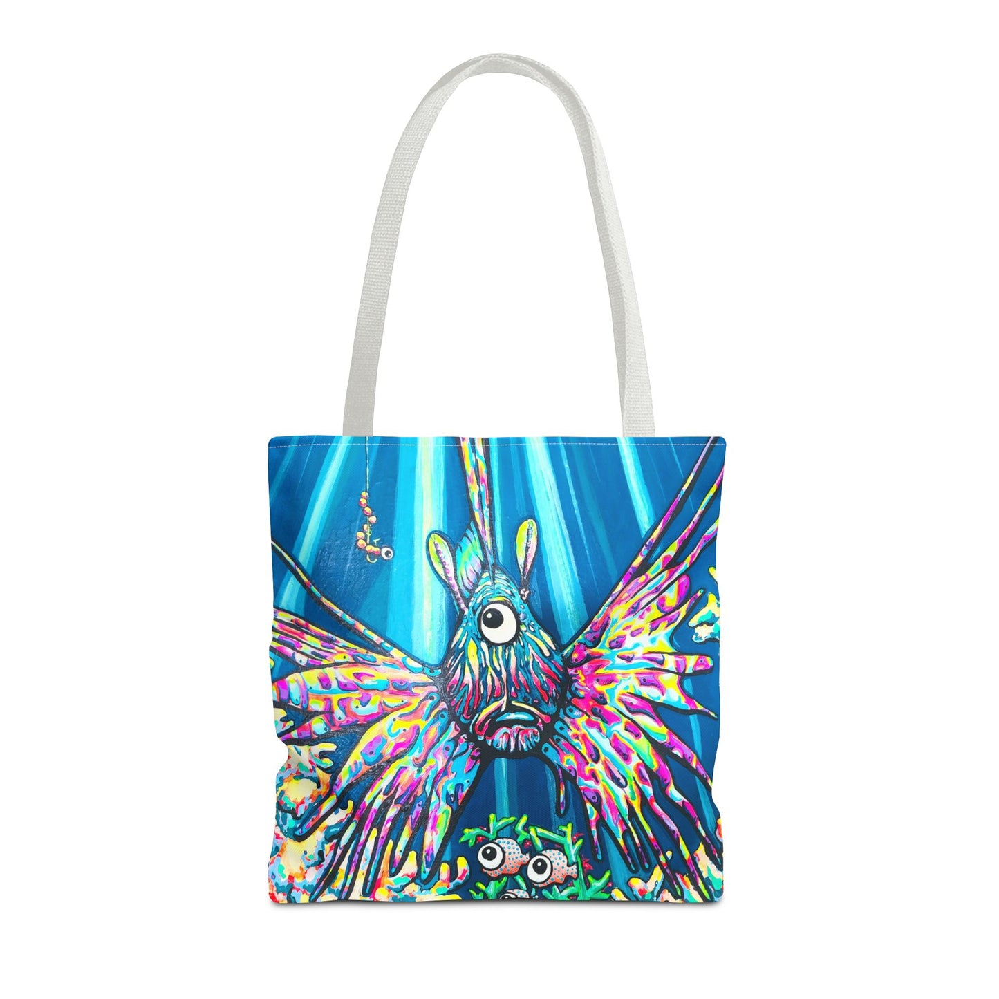 Premium Cyclops Lionfish Tote Bag, Original Artist Design, Reusable Shopping Tote,  Eco-Friendly
