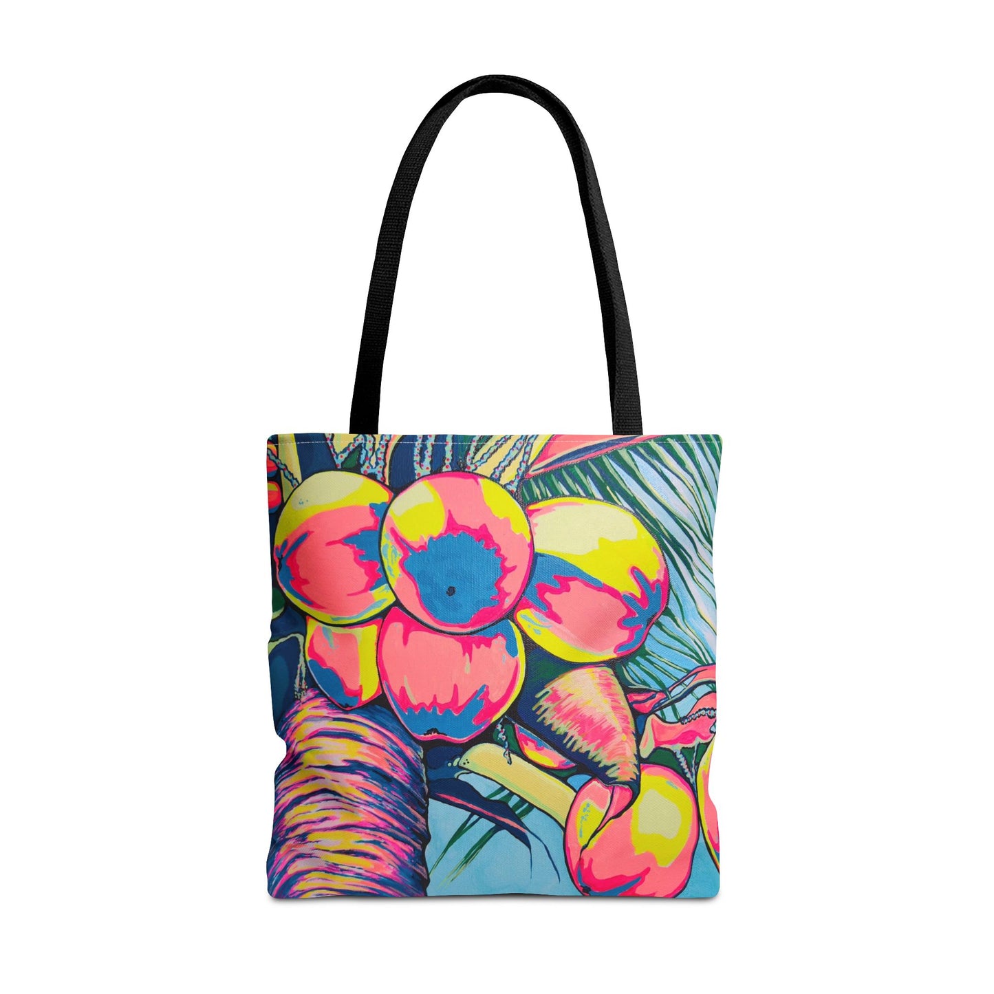 Premium Neon Coconuts Tote Bag, Original Artist Design, Reusable Shopping Tote, Eco-Friendly