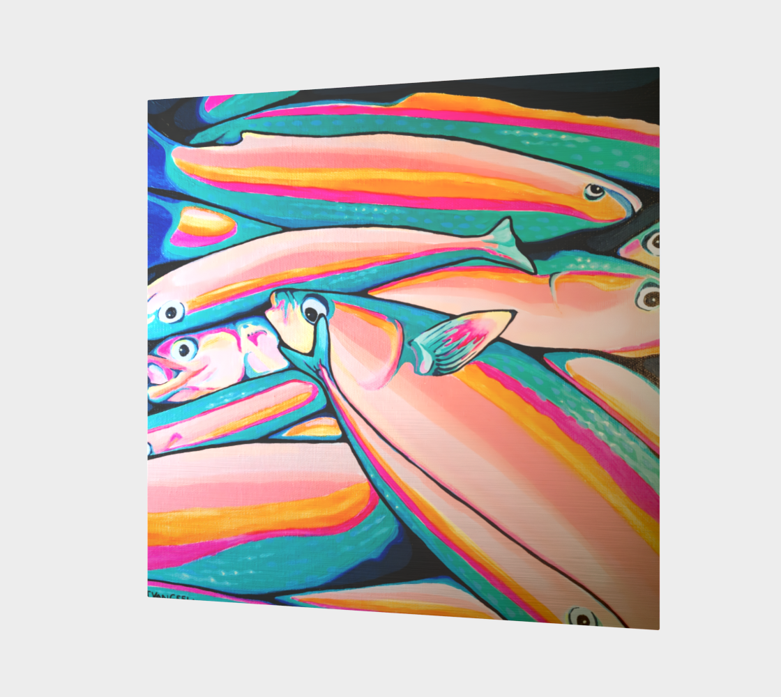 Neon Fish Aluminum Wall Art