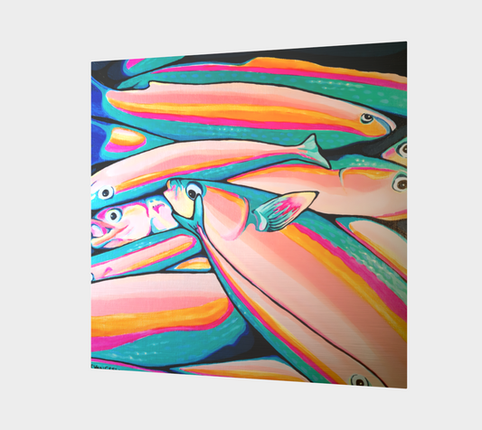 Neon Fish Aluminum Wall Art