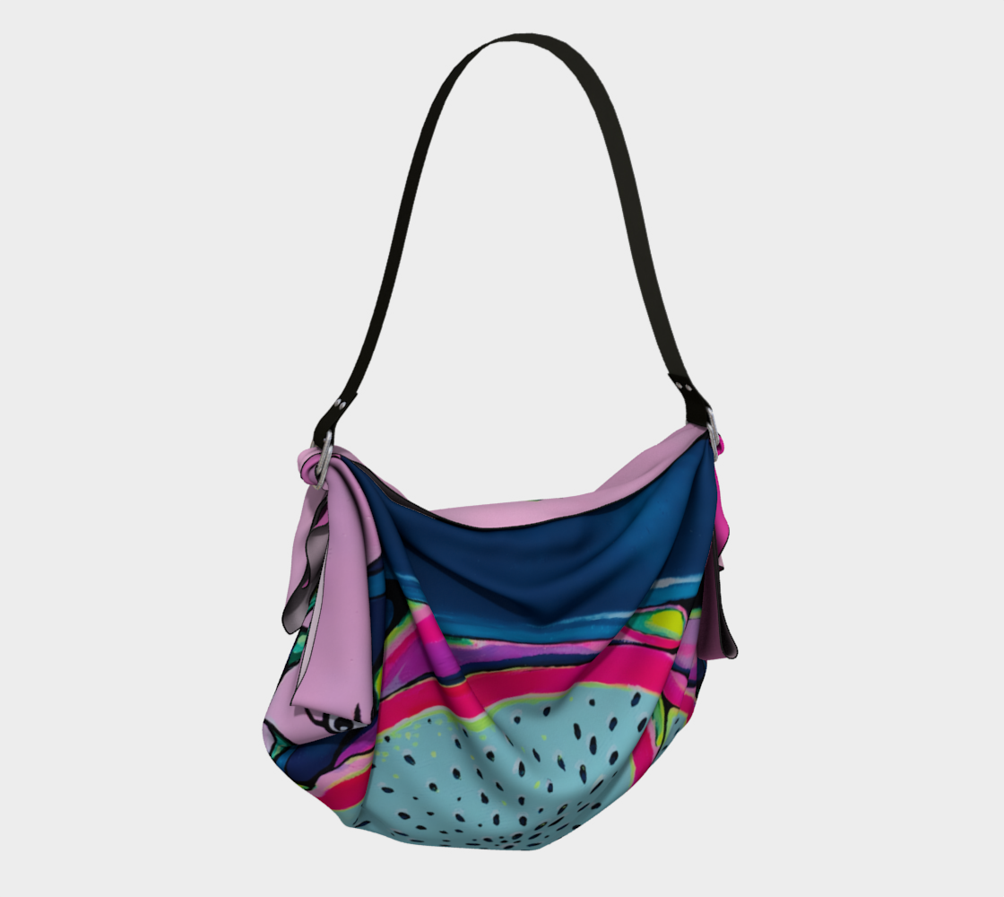 Neon Pink Dragon Fruit Origami Tote