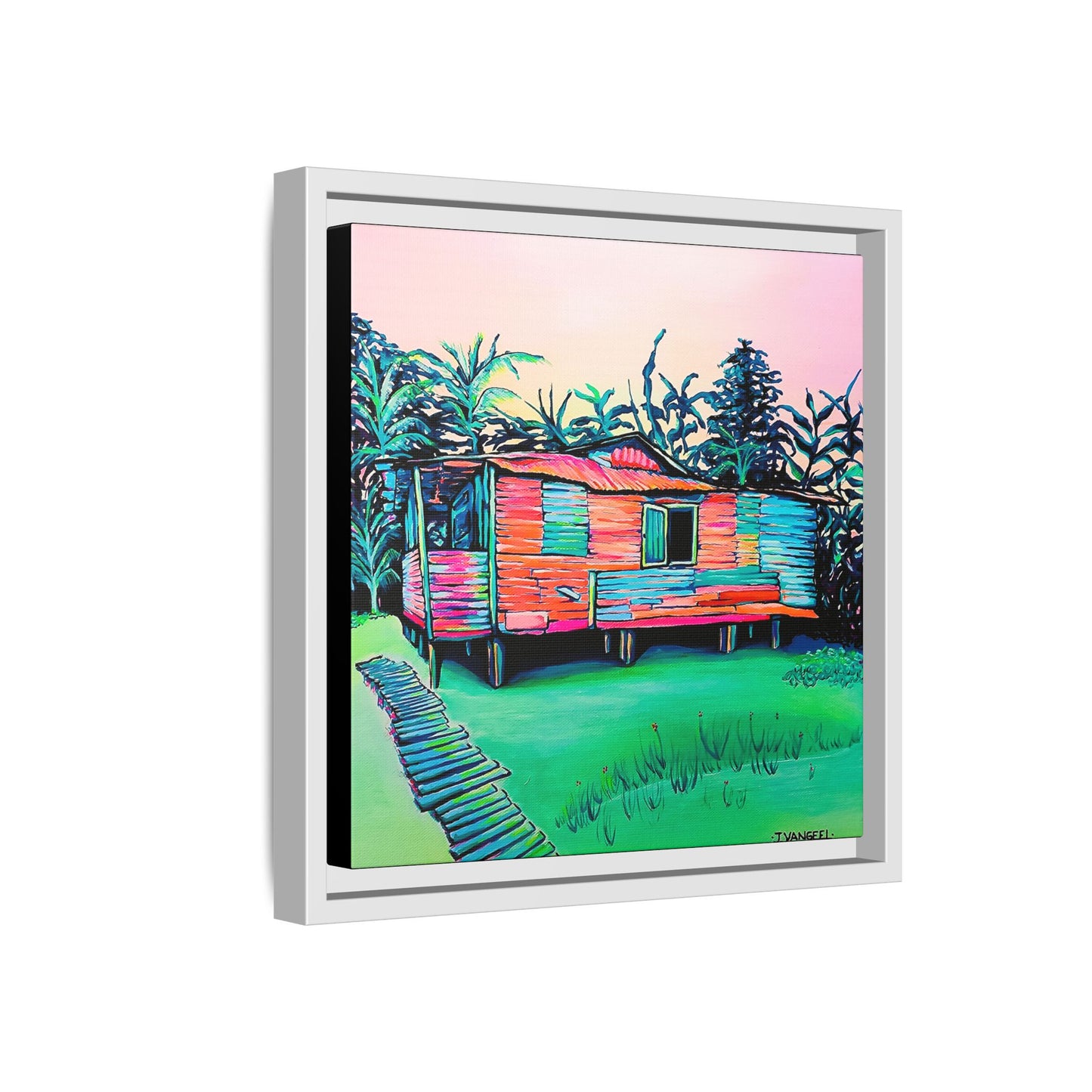Framed Luis Russell House Bocas Canvas Print